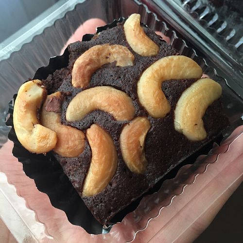 vegan cashew brownie  at Pun Pun Organic Vegetarian Restaurant - Wat Suan Dok in Chiang Mai