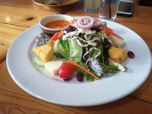 Colourful salad at Pun Pun Organic Vegetarian Restaurant - Wat Suan Dok in Chiang Mai