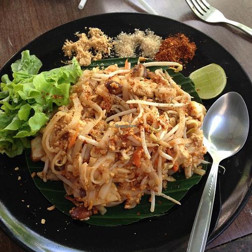 pad thai no egg. vegan heaven.  at Pun Pun Organic Vegetarian Restaurant - Wat Suan Dok in Chiang Mai