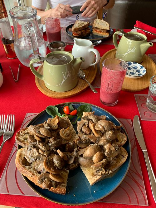 Mushrooms on toast at Stonewater House Vegan B&B in Isle Of Arran