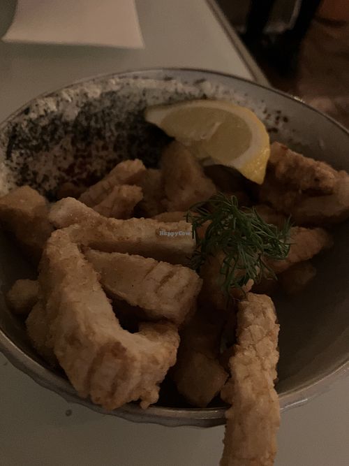 Kalamaris and tartar sauce  at No Bones in Byron Bay