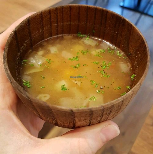 Miso soup  at Cafe Bask in Tokyo