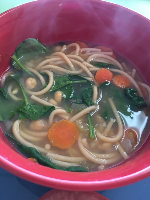 Chickpea Noodle Soup at Island Produce Cafe in North Palm Beach