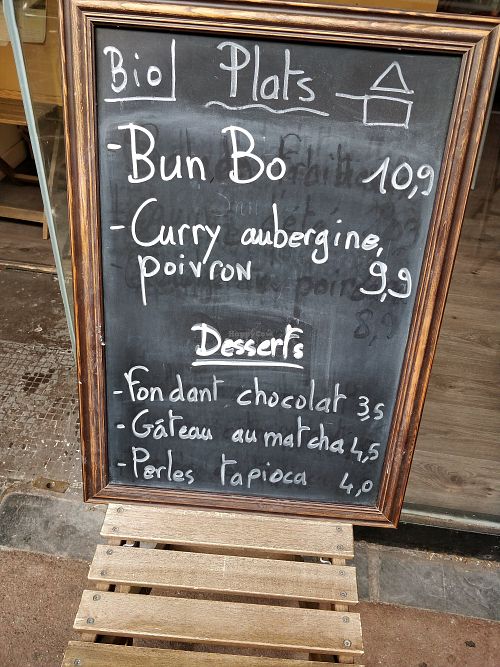 Menu (september 4, 2019) at Herbosaurus in Rennes
