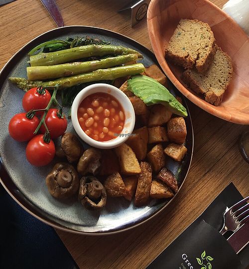 Vegan Breakfast with Vegan toast  at Greenwoods in Amsterdam