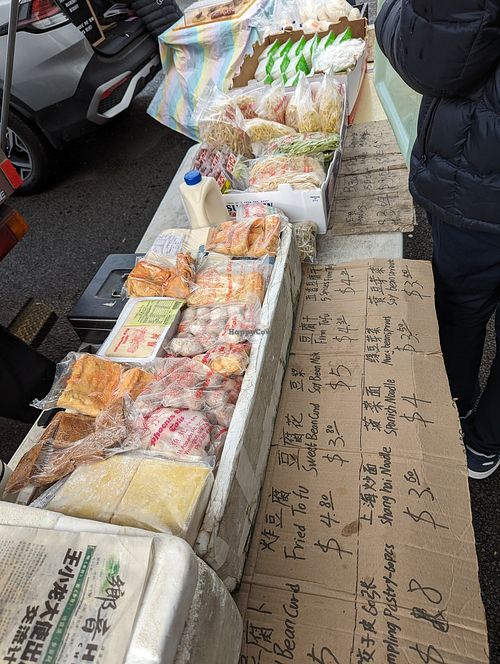 Tofu stall at Riverbank Farmers Market in Lower Hutt