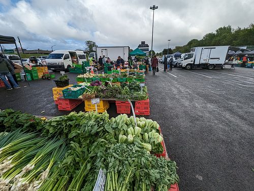 Fresh veggies at Riverbank Farmers Market in Lower Hutt