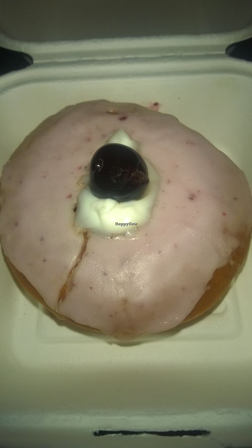 Black cherry coconut cream donut at Glazed in Newcastle Upon Tyne