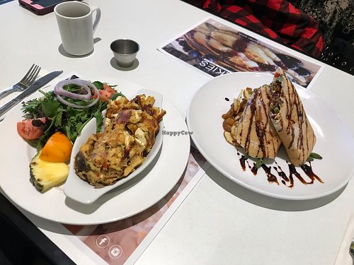 Crepe hot pocket and tofu scramble  at Yoolkies in Dollard-des-ormeaux