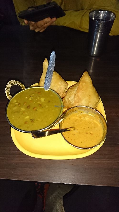 Samosa meal at Spice Nepal in Pokhara