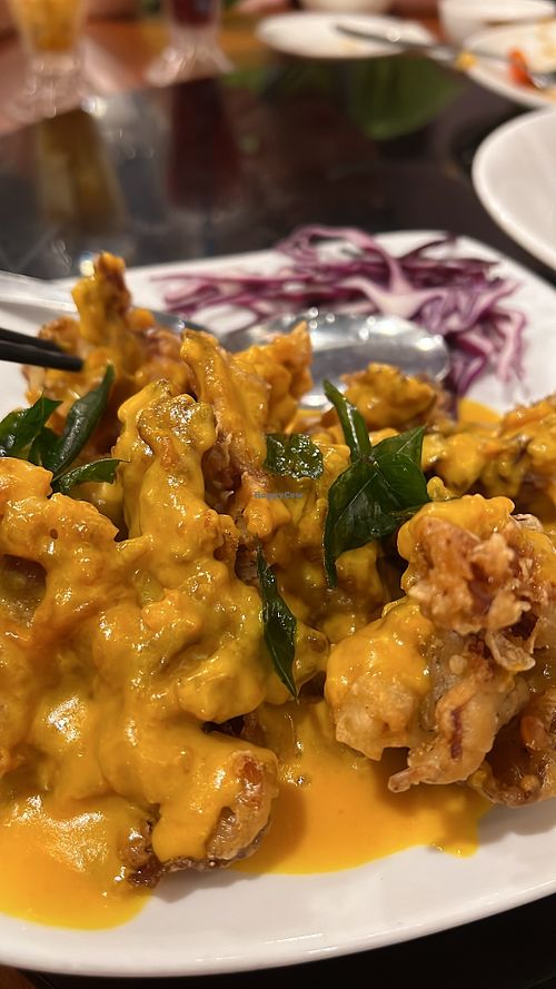 Pumpkin mushrooms 10/10 must order  at New Fut Kai Vegetarian 新佛界素食 in Central Singapore