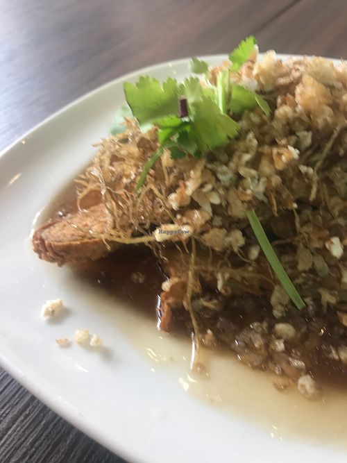 Ginger teriyaki cod fish  at New Fut Kai Vegetarian 新佛界素食 in Central Singapore