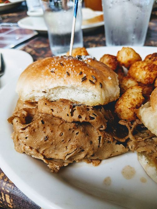 Vegan seitan on weck at Betty's in Buffalo