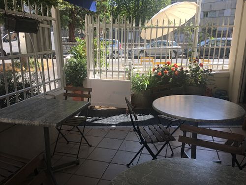 terrace  at Cafe Mutin in Geneva