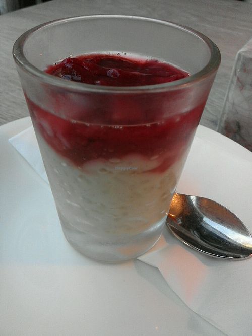 vegan dessert with kind of rice pudding at Vapiano in The Hague