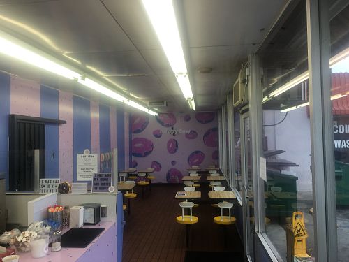 The dine in area at Donas in Downey