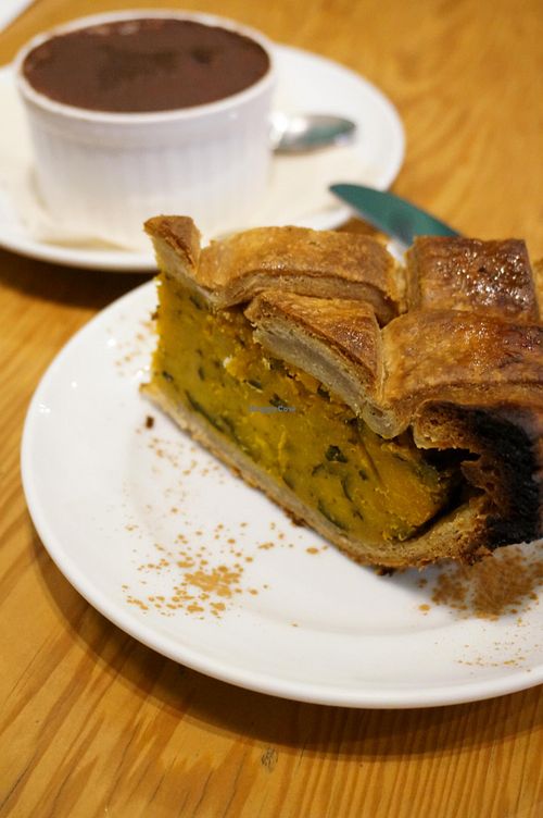 Vegan pumpkin pie and vegan tiramisu. at Eat More Greens in Tokyo