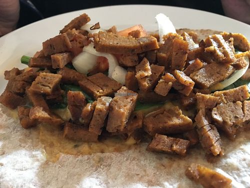 Taco w/ Naan, Seitan, onion, Tomato at Taqueria Fantasma in Montevideo