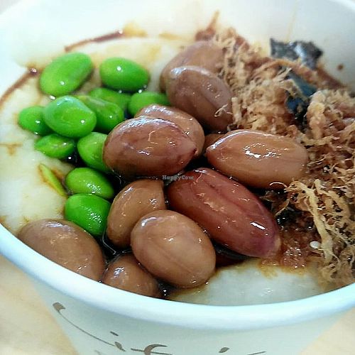 Vegetarian Jade Tofu Porridge - Peanut is compliment  at Mr Bean - Fusionopolis in West Singapore