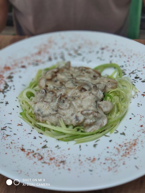 Zucchini pasta at Vegan House in Antalya