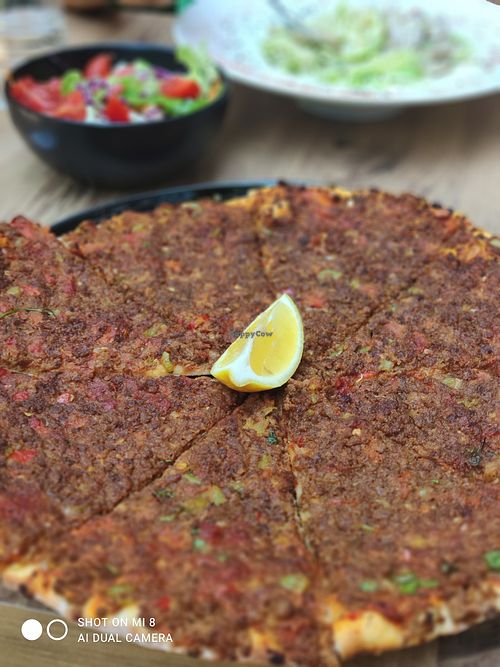 Vegmacun ( Vegan lahmacun) at Vegan House in Antalya