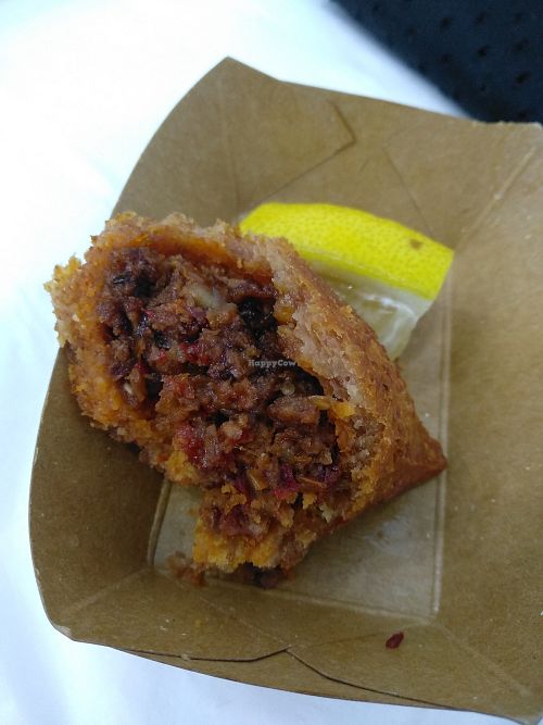 Half of cigkofte at Mr. CigKofte in Bucharest