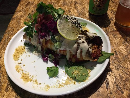 Jackfruit and Black Bean Enchilada at Greenhouse Canteen & Bar in South Brisbane