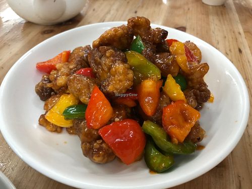 Sweet and Sour Lion's Mane Mushroom at V+ Vegetarian Restaurant in Kowloon