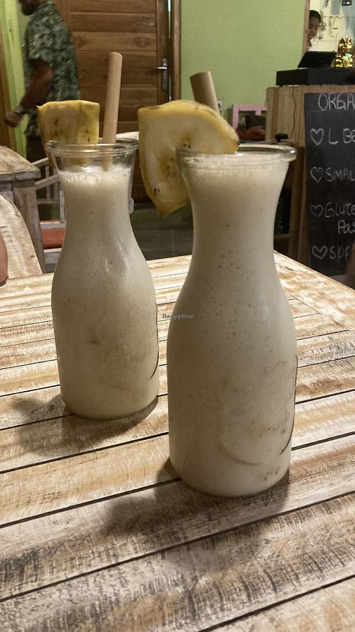 Banana and cinnamon shake  at Organica in Penida Island