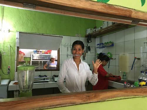 The lovely vegan owner at Organica in Penida Island