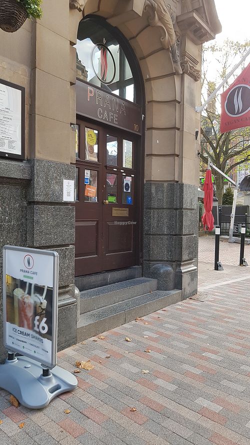 Outside at Prana Cafe in Leicester