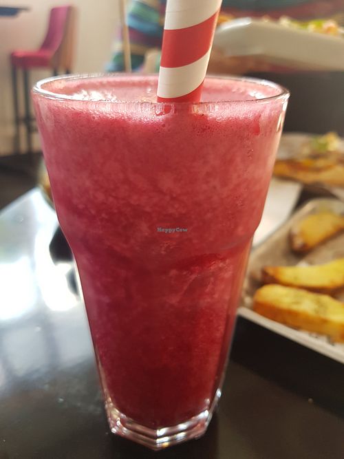 Ginger beets smoothie at Prana Cafe in Leicester