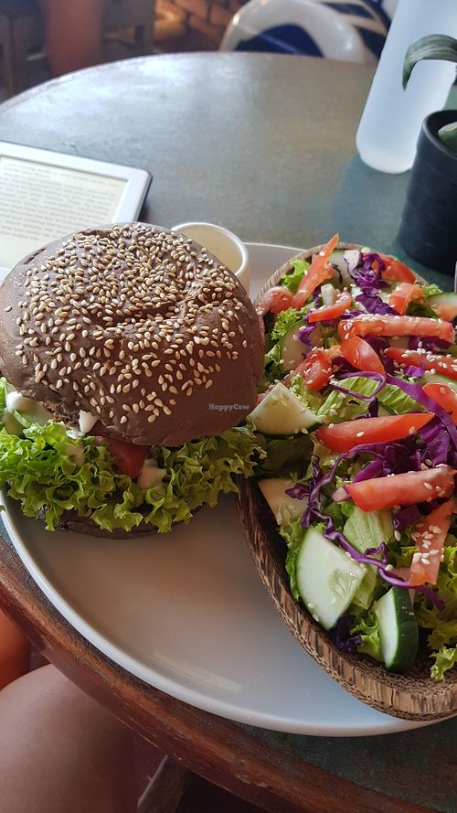 Burger at Indiana vegan Cafe & Yoga in Langkawi