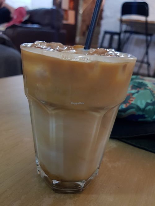 Iced coffee at Moments Cafe in Barnard Castle