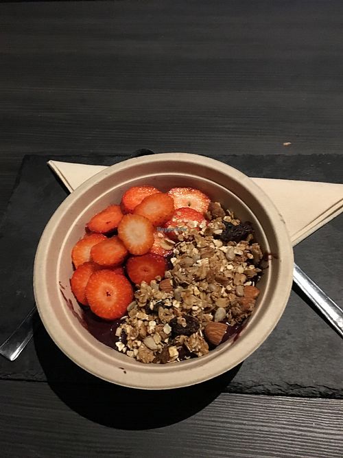 Açaí bowl as dessert  at House of Sport in Valencia
