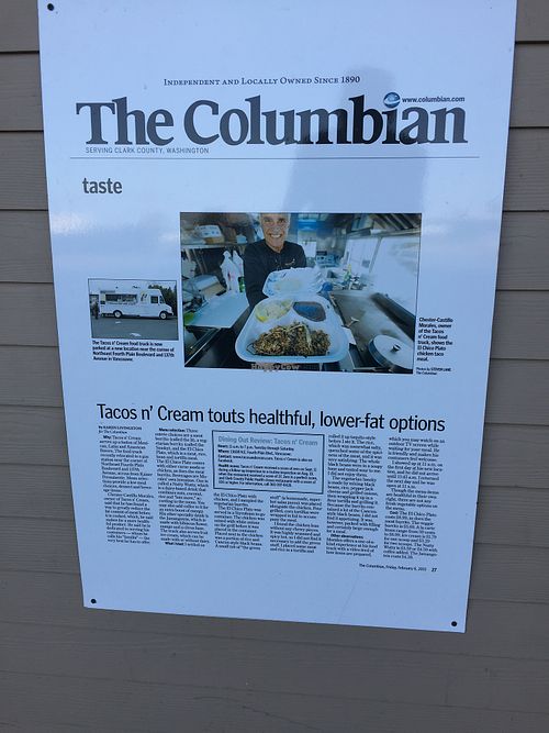 Newspaper Article  at Tacos n' Cream in Vancouver
