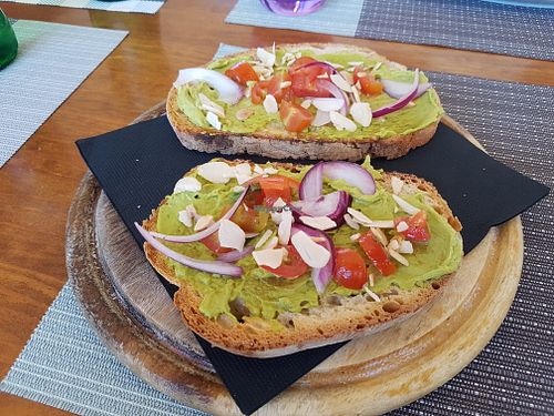 Vegan bruschetta at Terra Restaurant in Sagres
