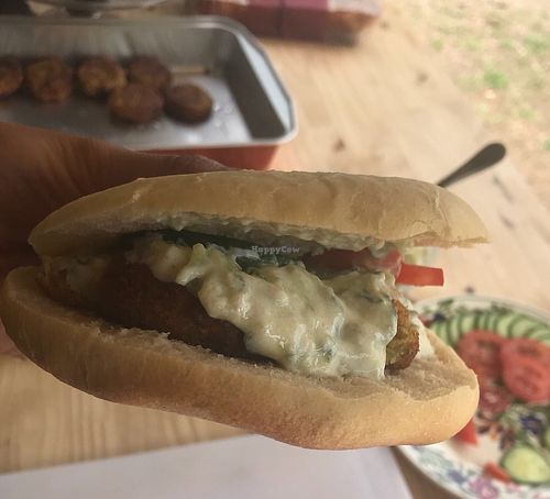 Falafel in homemade pita bread at La Petite Noisette - Food Truck in Gassin