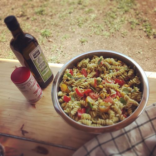 Gluten free pasta salad with pesto sauce at La Petite Noisette - Food Truck in Gassin