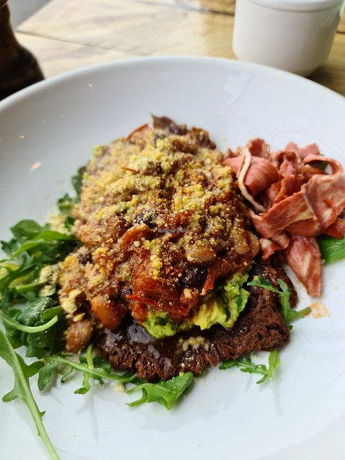 Bean aflect with a side of facon at The Ambitious Act in South Melbourne