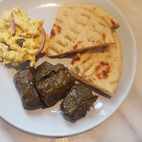 Santorini Fava | Greek Flatbread | Dolmades at The Real Greek - Covent Garden in London