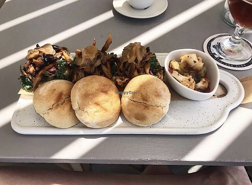 Mini vegan burgers  at Katharos Lounge in Santorini