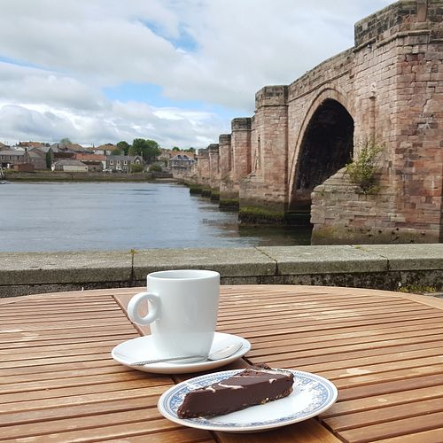 Chocolate coconut torte at The Lookout Cafe in Berwick Upon Tweed