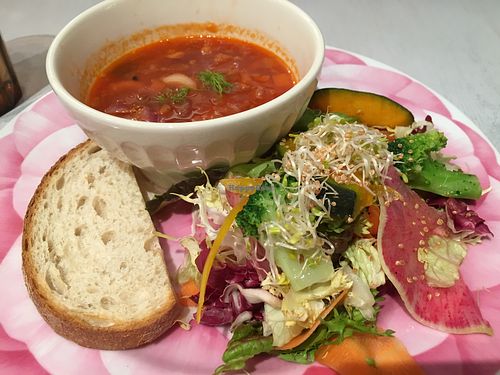 Beet minestrone soup at Wired Bonbon in Tokyo