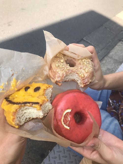 Mango, raspberry doughnuts  at Good Town Doughnuts in Tokyo