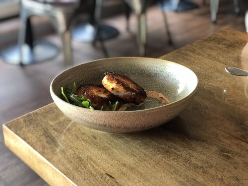 Vegan Crab Cakes at Plate in Stowe