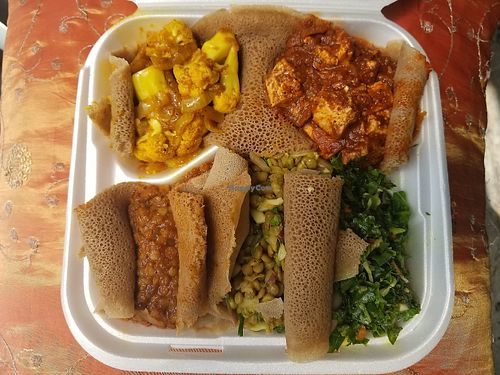 Vegan combination plate at Berbere by T&T in Santa Monica