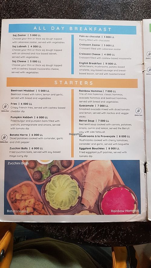 Menu 1 at Luna's Kitchen in Beirut