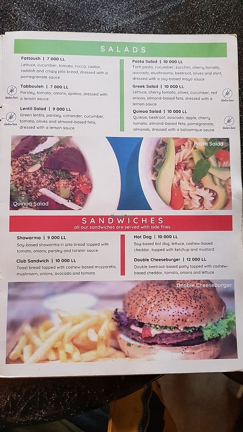 Menu 2 at Luna's Kitchen in Beirut