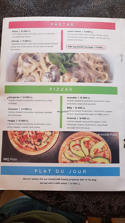 Menu 3 at Luna's Kitchen in Beirut